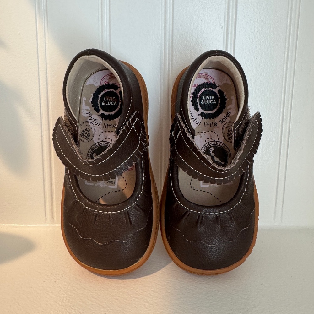 Livie & Luca Brown Girls Mary Jane Dress Shoes
